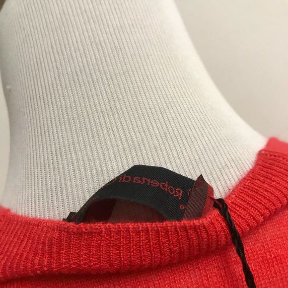 Roberta di Camerino red cashmere linen sleeveless scoop neck knit top 40 NWT - Picture 2 of 7